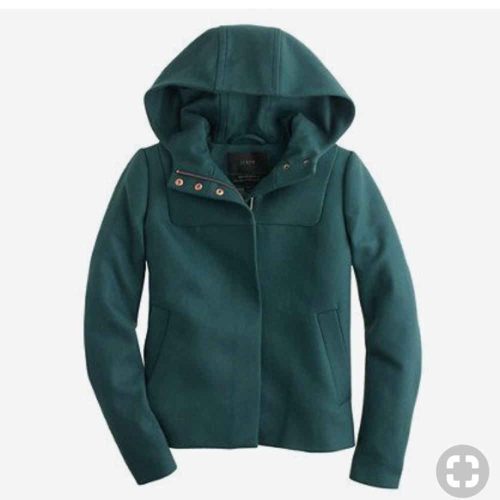 J. Crew Melton Wool Hooded Bib Jacket